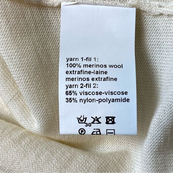 Crea Concepts Cream Asymmetrical Cardigan Size 38 - Picture 4 of 12